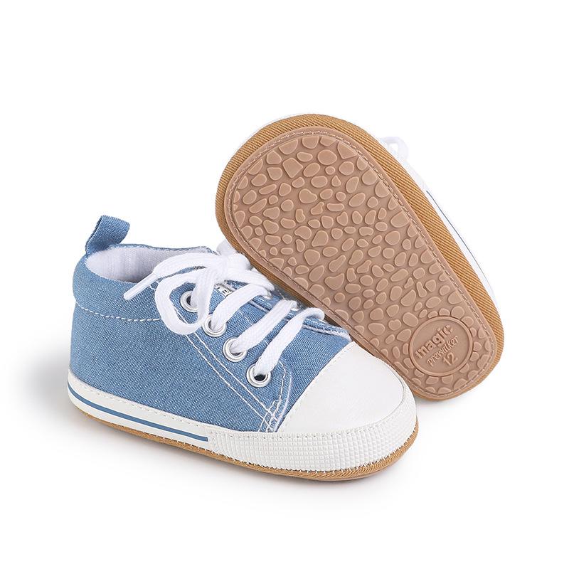 Canvas-Schuhe für Neugeborene: Gummi-Innensohle, Vor dem Laufen, 0-1 Jahr