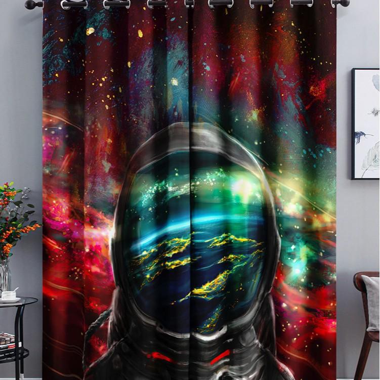 

Будівельна Техніка Подорож Лист Астронавт Штора для Спальні Штора 3D Цифровий Друк Затемнююча Штора 107cm*160cm*2