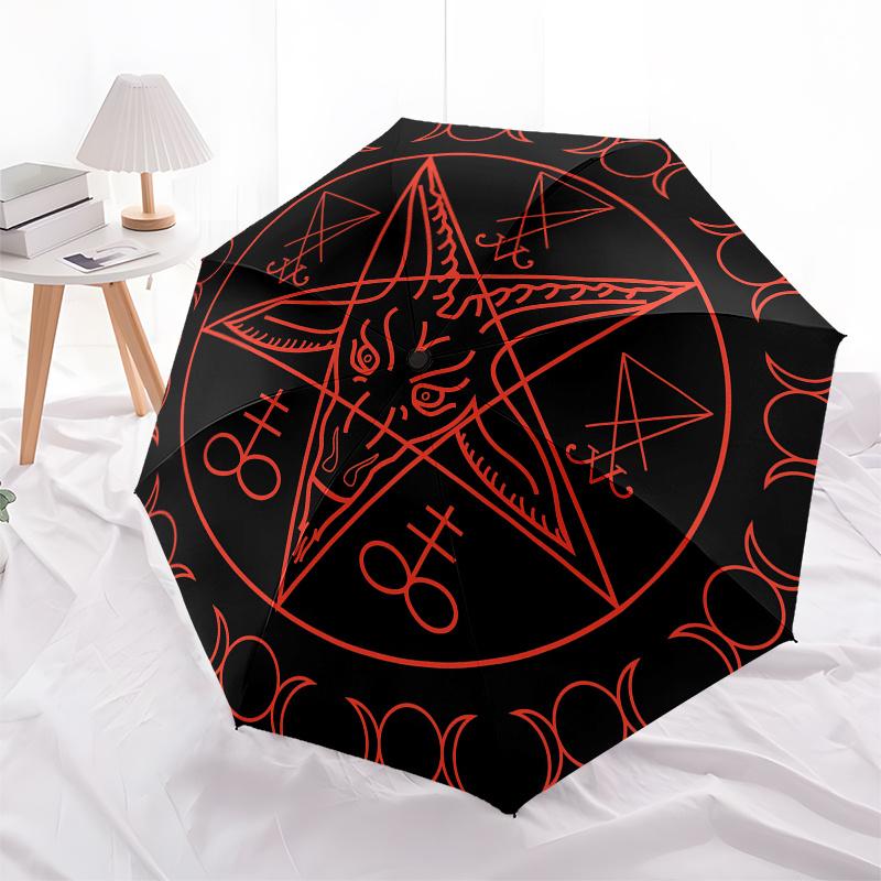 Devil's Triangle: Occult Symbol T-ShirtUmbrella, Portable 3-Fold Compact Umbrella,Christmas Gift ES510