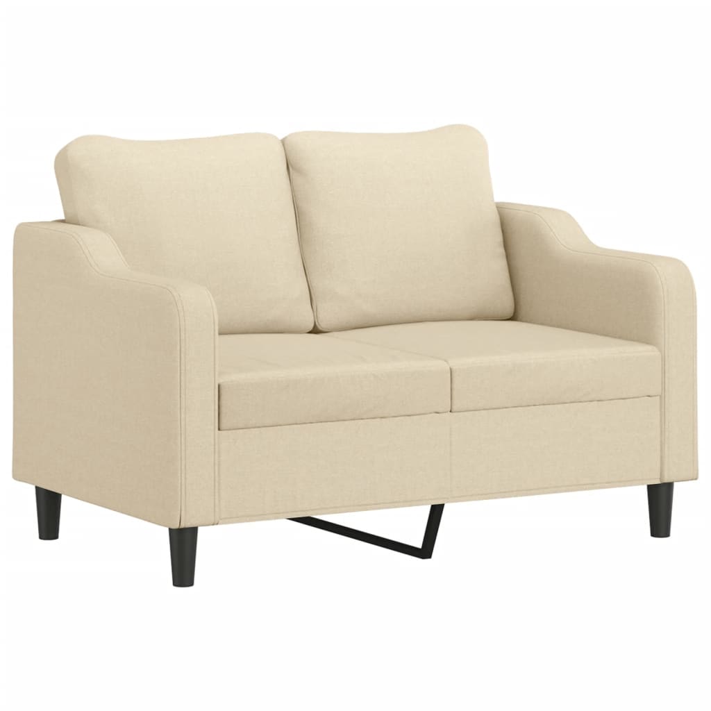 3 Piece Sofa Set with Cushions Cream Fabric