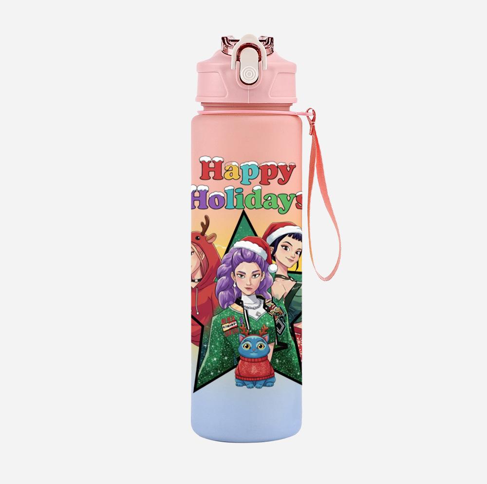 Bottiglia d'Acqua K-Pop Cacciatori di Demoni Stampata per Natale da 750 ml Tazza Grande Capacità Tazza da Acqua Portatile per Bambini Sport all'Aperto Regalo per Bambino