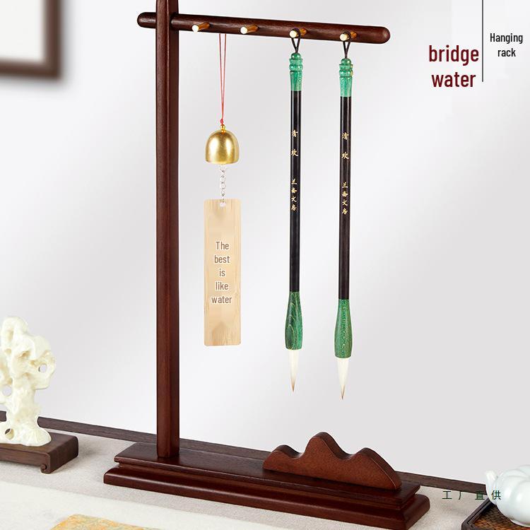 Solid Wood Calligraphy Brush Stand: Multifunctional Brush Holder for Beginners