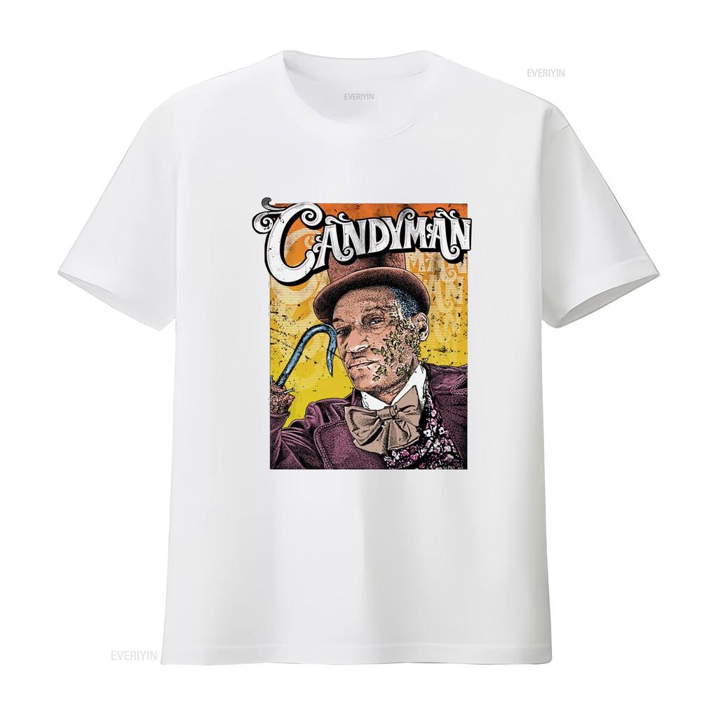Vintage Retro Horror Movie CandyUnisex Print Casual T Shirt Vintage Washed Stylish Streetwear Versatile Stretched Breathable