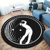 Golf Pattern Round Rug Office Chair Round Non-Slip Mat Fashionable Decoration Crystal Velvet