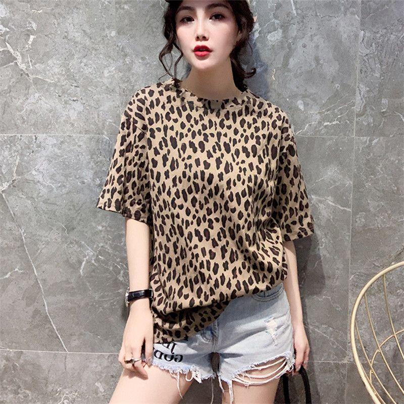 Fashion O-Neck Printed Short Sleeve Leopard T-Shirt Women's Clothing Summer New Loose All-match Tops Casual Tee Shirt