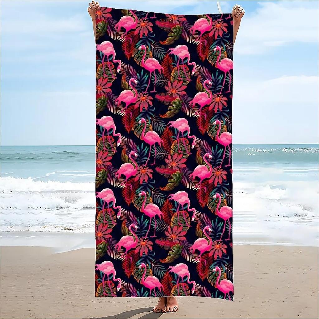 Nice Flamingo Pattern Beach Towel for Family Stuffs Friends Gifts Quick-Dry Sand Free For Bath Yoga Beach Camping Swimming GYM