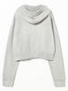 Ray Beams Women's L/S Tee Sweat Zip Hoodie, Charcoal, One Size