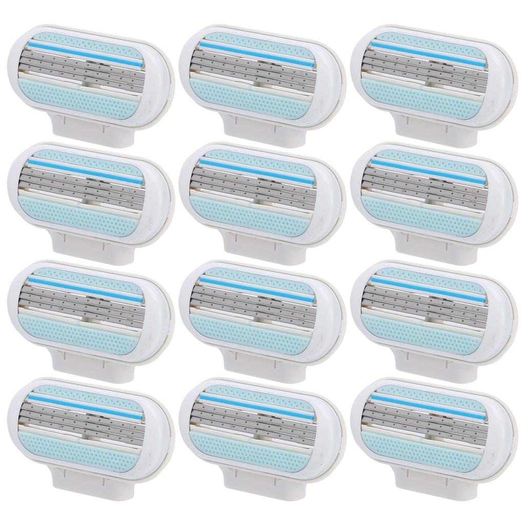 12Pcs Women's Razor Blade Refills 3 Blade Replacement Razor Blade for Body Armpit Hair Removal