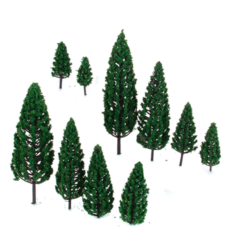 22 piece Train Landscape 6.3 Cm Green Architecture Trees