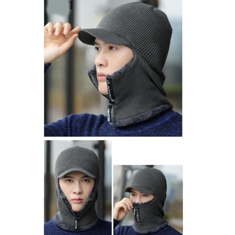 Winter Knitted Headwear Polyester Warm Hat Knit Scarf Combo for Biking Skiing And Outdoor Sports Warm Ushanka