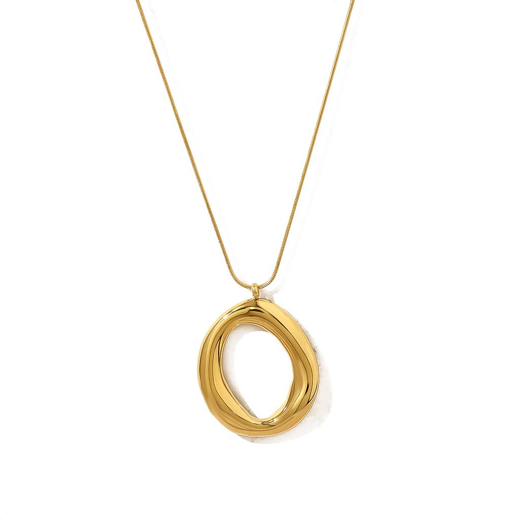 Stainless Steel Irregular Pendant Necklace for Women Snake Bone Chains Trendy 18K Gold Plated Jewelry