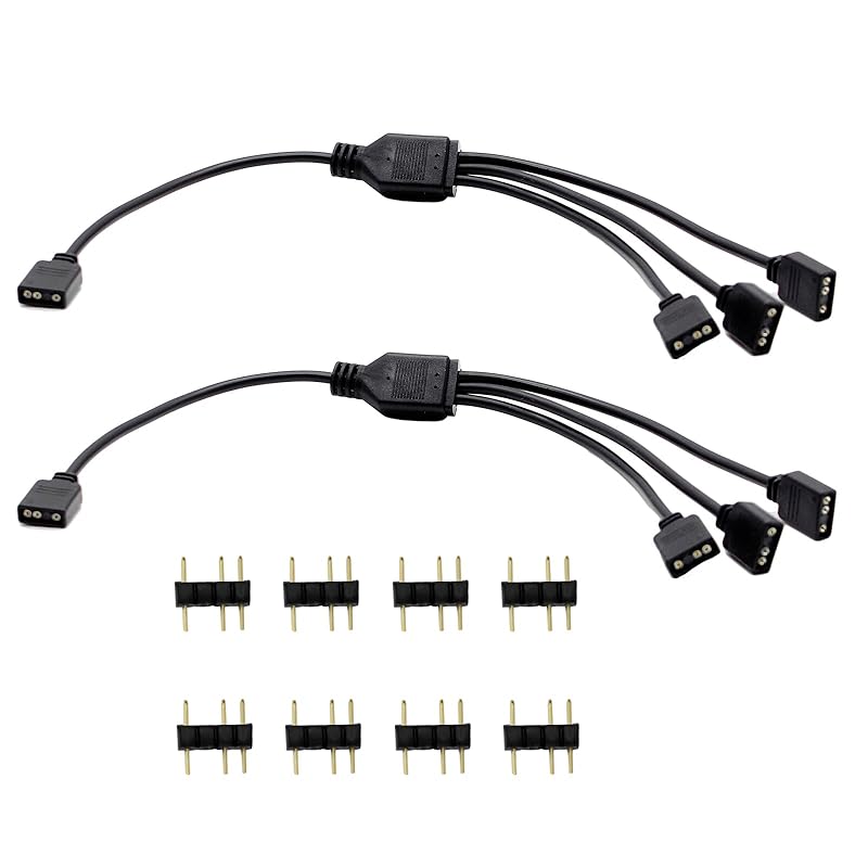 Разветвитель ARGB 5V 3 Pin Адресный RGB Разветвитель Удлинительный Кабель ARGB LED Синхронизации для Расширения ARGB Вентиляторов Или LED Серии ПК Компьютера (1to3) 1to3