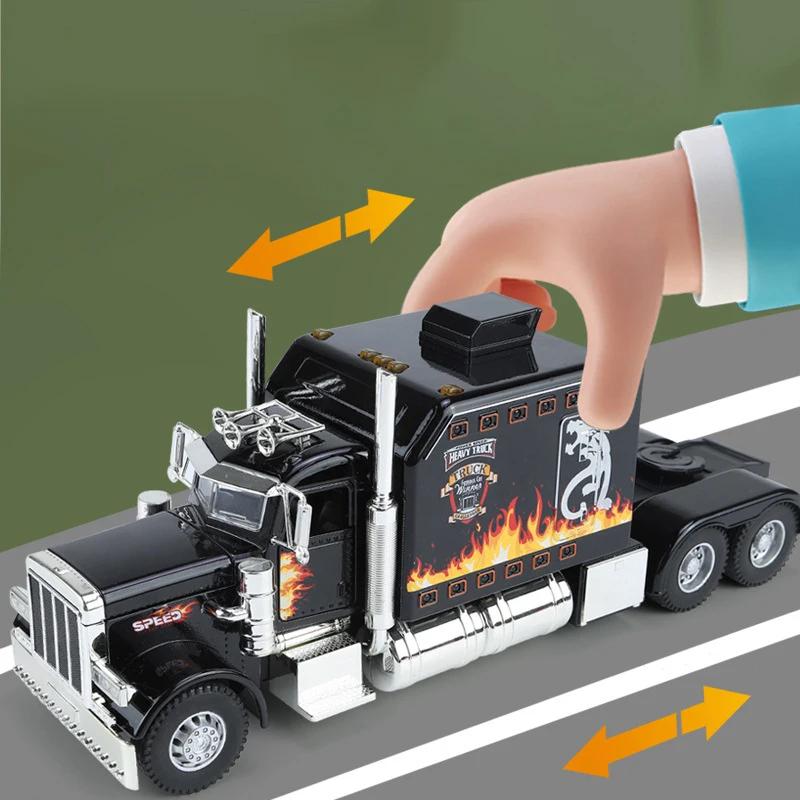 1:24 Trattori Peterbilt 389 Camion Lega Giocattolo Modello Auto Ruote Sterzo Suono e Luci Giocattolo per Bambini Collezionabili Regalo di Compleanno