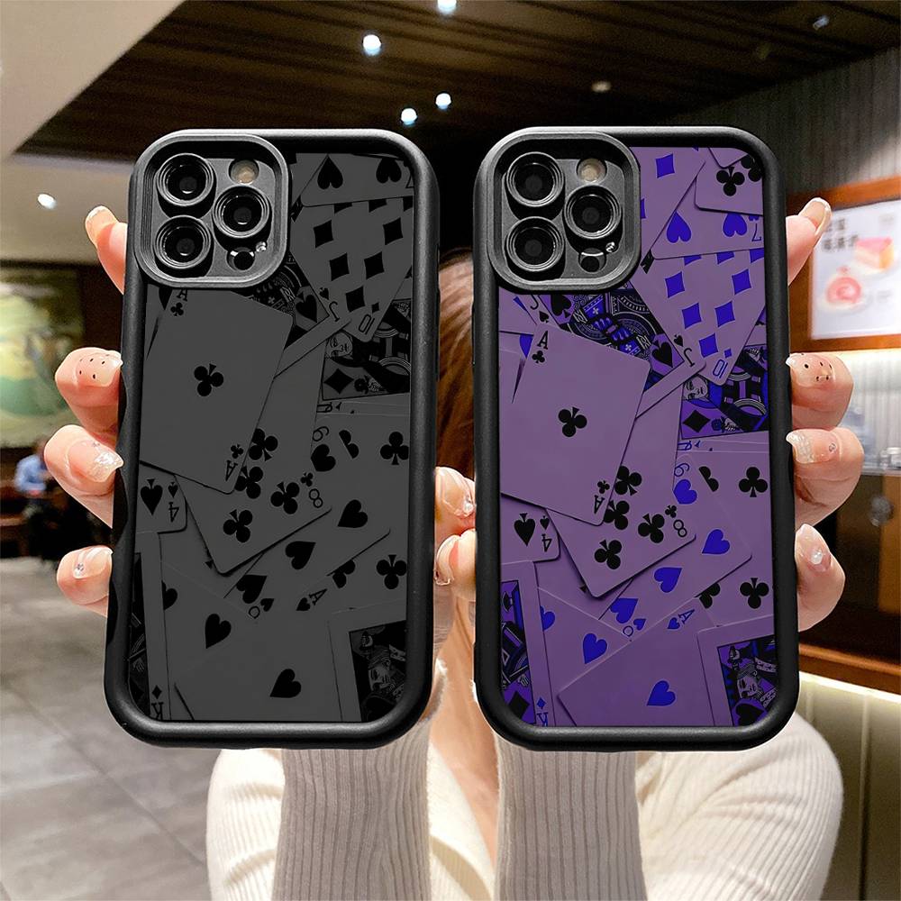 Playing Cards Silicone Soft Phone Case For IPhone 17 16 15 14 13 12 11 Pro Max Plus 16E Shockproof Back Cover