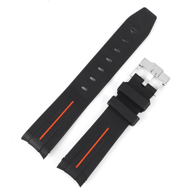 Curved Interface Rubber Watch Strap 20mm Men Women Waterproof Sports Watch Band for Moonswatch Watchband Watch Accessories