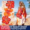 Large-flowered Hibiscus Theme polyester microfiber beach towel is highly absorbent, suitable for swimming and beach outings