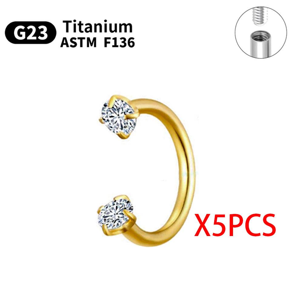 1/5/10pcs G23 Titanium Piercings Labret Stud Lip Nose Piercing Kit Eyebrow C Rod Body Jewelry ASTM-F136 Cartilage Earring
