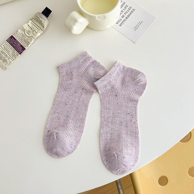 

Женские весенне-летние новые ультратонкие дышащие влагоотводящие милые носки-лодочки 1 pair фиолетовый