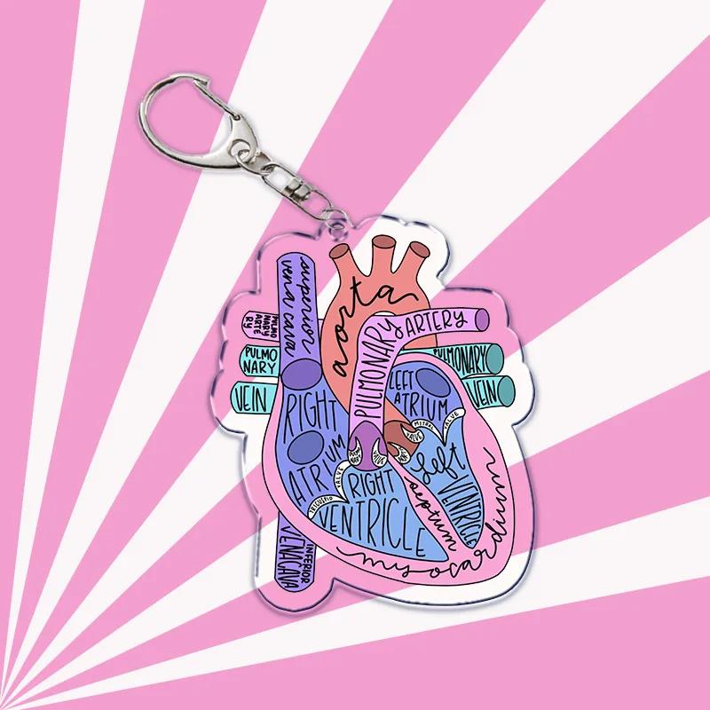 Simple Pink Heart Keychain KeyRing Key Chains Cute Fashion Popular Keychain for Bag Pendant Aaccessories