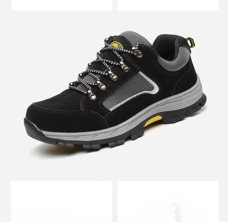

Рабочая обувь для мужчин винтажная черная сетчатая дышащая со стальным подноском ботинки мужская страховка труда устойчивая к проколам повседневная обувь мужская 46