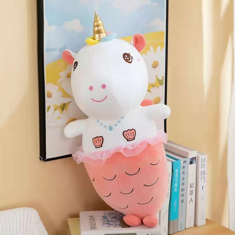 

Плюшевая кукла-единорог-русалка, игрушка, украшения для комнаты, детский подарок на Рождество 60cm