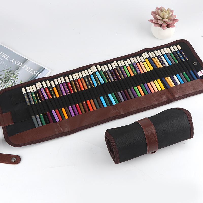 36 or 48-Slot Canvas Pencil Roll Case for Colored Pencils - Ideal for Students and Artists