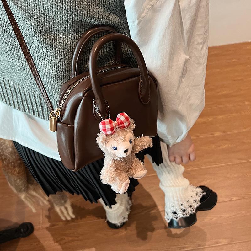 

Модная Текстурная Сумка Осенняя Сумка Через Плечо Женская Сумка no pendant темно-коричневого