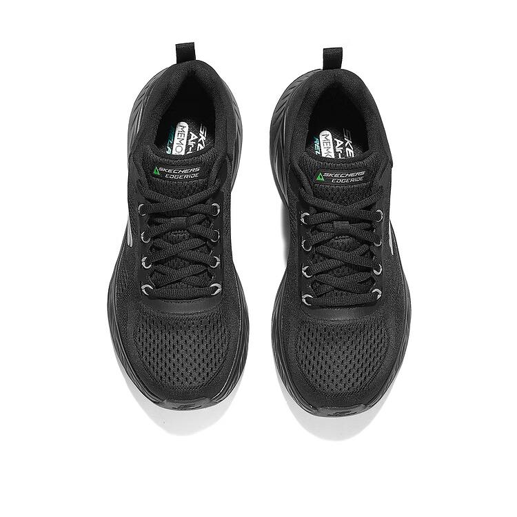 Skechers Edgeride Men Full Black Low Top Running Shoes Comfort Versatile Simple Stylish 232840-BBK