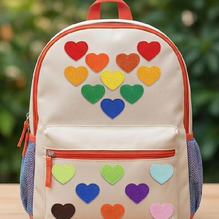 52Pcs Colorful Heart Shaped Fabric Patches For Instants Garment Repair And Customization
