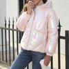 Women's Fashion Casual Gradient Dazzling Colorful Zipper Long Sleeve Cotton Coat Jacket