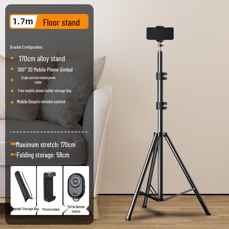 2025 Multi-Camera Pro Live Stream Tripod with Fill Light & Phone Holder