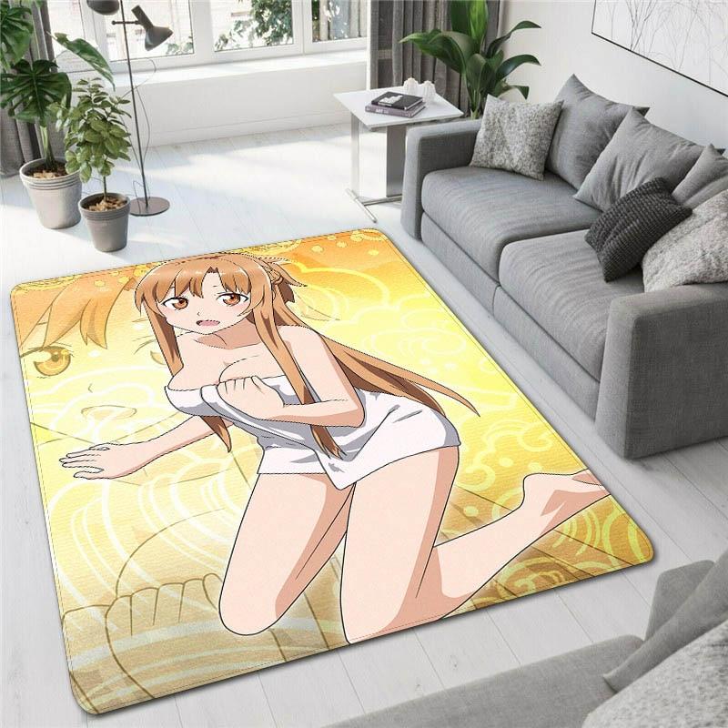 Sexy Asuna Cartoon Adult Carpet Living Room Bedroom Beautiful Large Carpet Balcony Bathroom Anti-slip Door Mat Birthday Gift