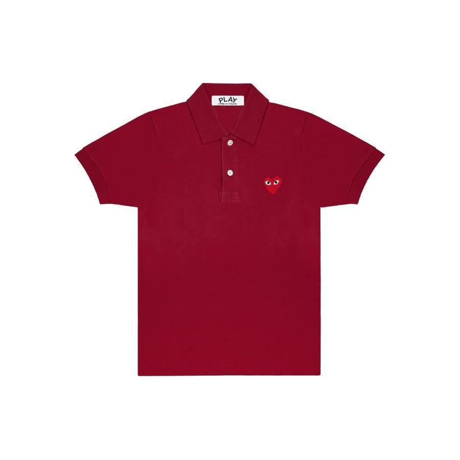 Comme Des Garcons Play Red Emblem Polo AX-T006-051-BURGUNDY