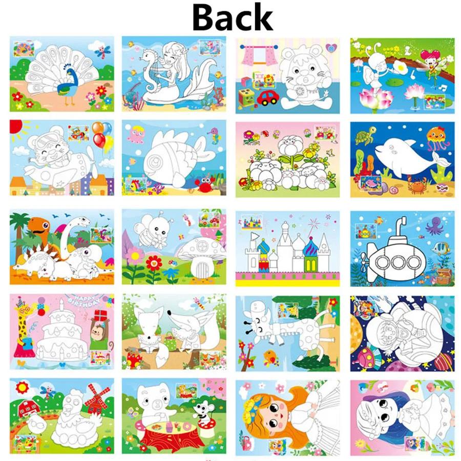 Cartoon Mosaic Diamond Paste Painting Back Can Colored Handmade Material DIY Crystal Paste Drawing Children Puzzle Gift JXB
