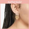 European Dainty American Style Leaf Earrings Gold And Silver Alloy Studs
