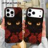 Phone Case: 2D Flat Design Suitable for iPhone 18, 17, 16, 15, 14, 13 Pro Film Protective Case, Couple Style, Dark Black Cat, Christmas and Halloween