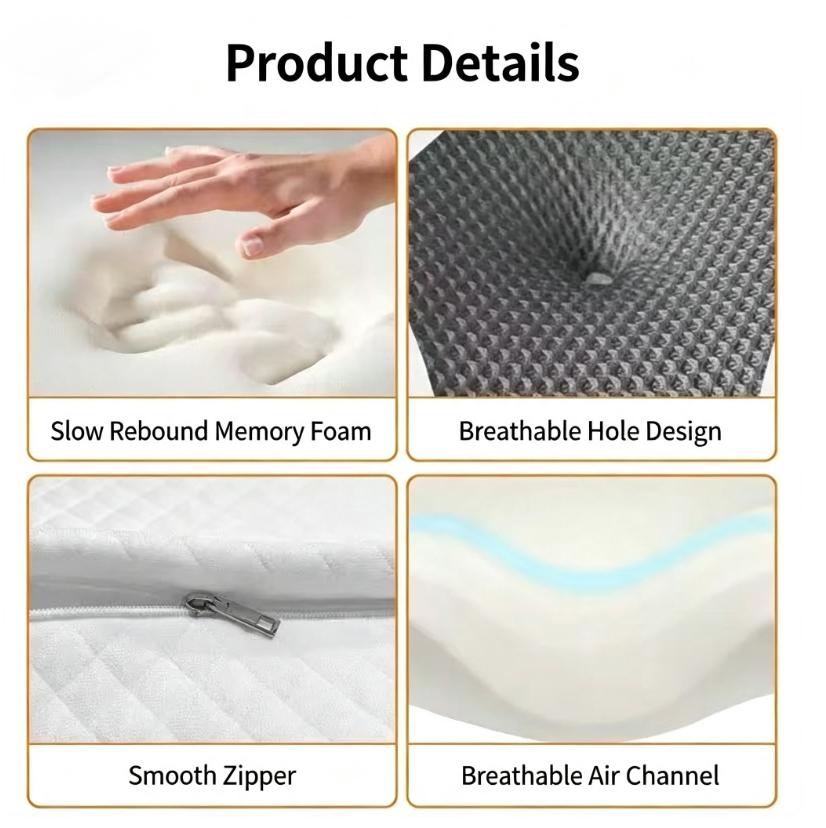 Ergonomic Butterfly Pillow Neck Support Pillow Memory Pillow for Sleeping Comfortable for Bed Relieve Neck Pressure Breathable Design