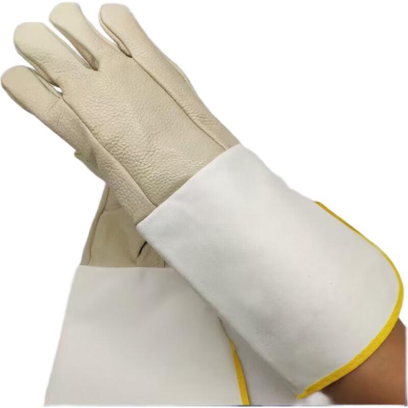 

Хуйцзе Рабочие перчатки из коровьей кожи и парусины с удлиненной манжетой One Size Fits All (1 Pair)