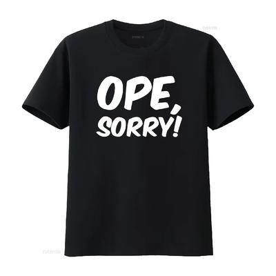 Ope Sorry Funny Wholesome Midwest Politeness Friendly T Shirt Vintage Washed Graphic Homme Top For Everyday Wear Unisex
