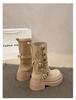 Fashion Women's Long Boots Fashion Platform Height Increasing Outdoor Knight Boots Spring Autumn New Retro Belt Buckle Women Shoes