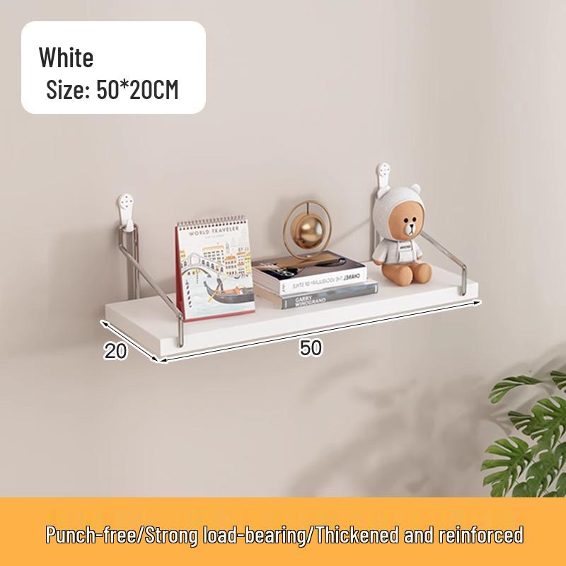 Punch-Free Floating Wall Shelf - Living Room Wall-Mounted Bookcase & Storage Rack