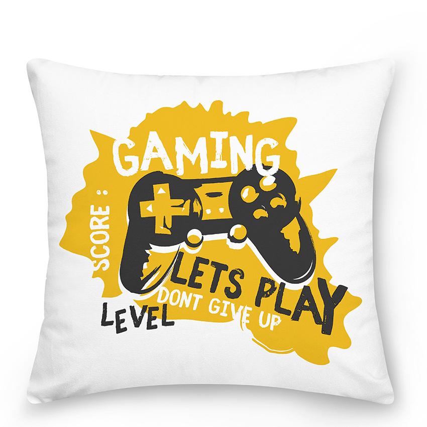 Boy Gamer Print Pillowcase Bedroom Decor Video Game Cushion Cover Home Gamepad  Gift