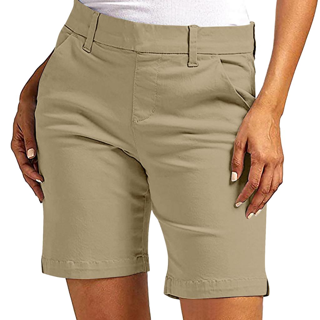 Women's Casual Stretch Shorts with Pockets Comfortable Summer Wear for Everyday Activities