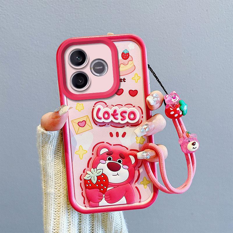 KEYSION Shockproof Case for HONOR X5c Plus with Lanyard Soft Silicone Cute 3D Cartoon Doll Phone Cover for Huawei Honor X5c