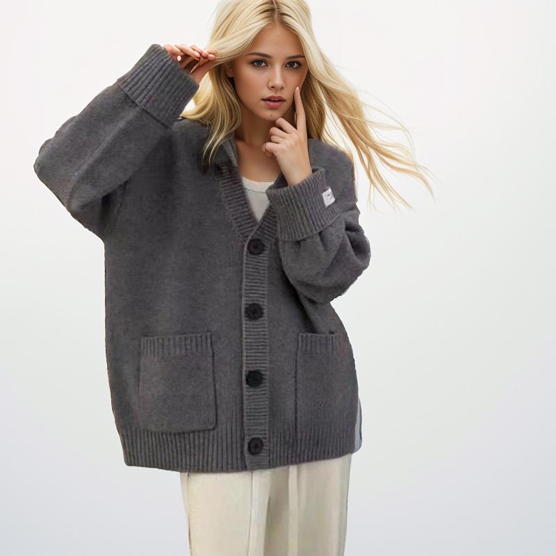 Autumn Women Sweater Knitting Basic Fashion Cardigan Long Sleeve Loose Casual Show Thin Coat