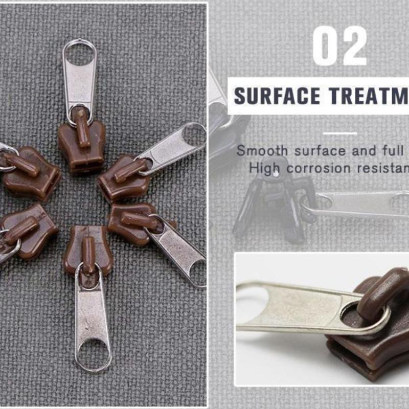 

6 pieces/set of black or brown Instant Zipper universal Instant Fix Zipper repair kit replacement Zip Slider new sewing zipper