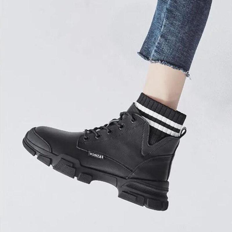 Černé boty Dámské boty Boty Univerzální Britský styl Kotníkové boty