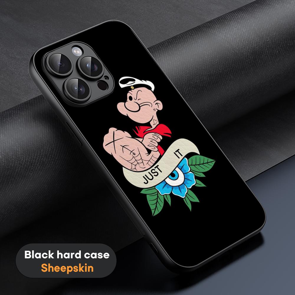 

P-po-peyeS classic anime poster pattern Phone Case For iPhone 16 15 14 13 12 11 Plus Pro Max Limited Black hard case Sheepskin iPhone 15 Pro Max