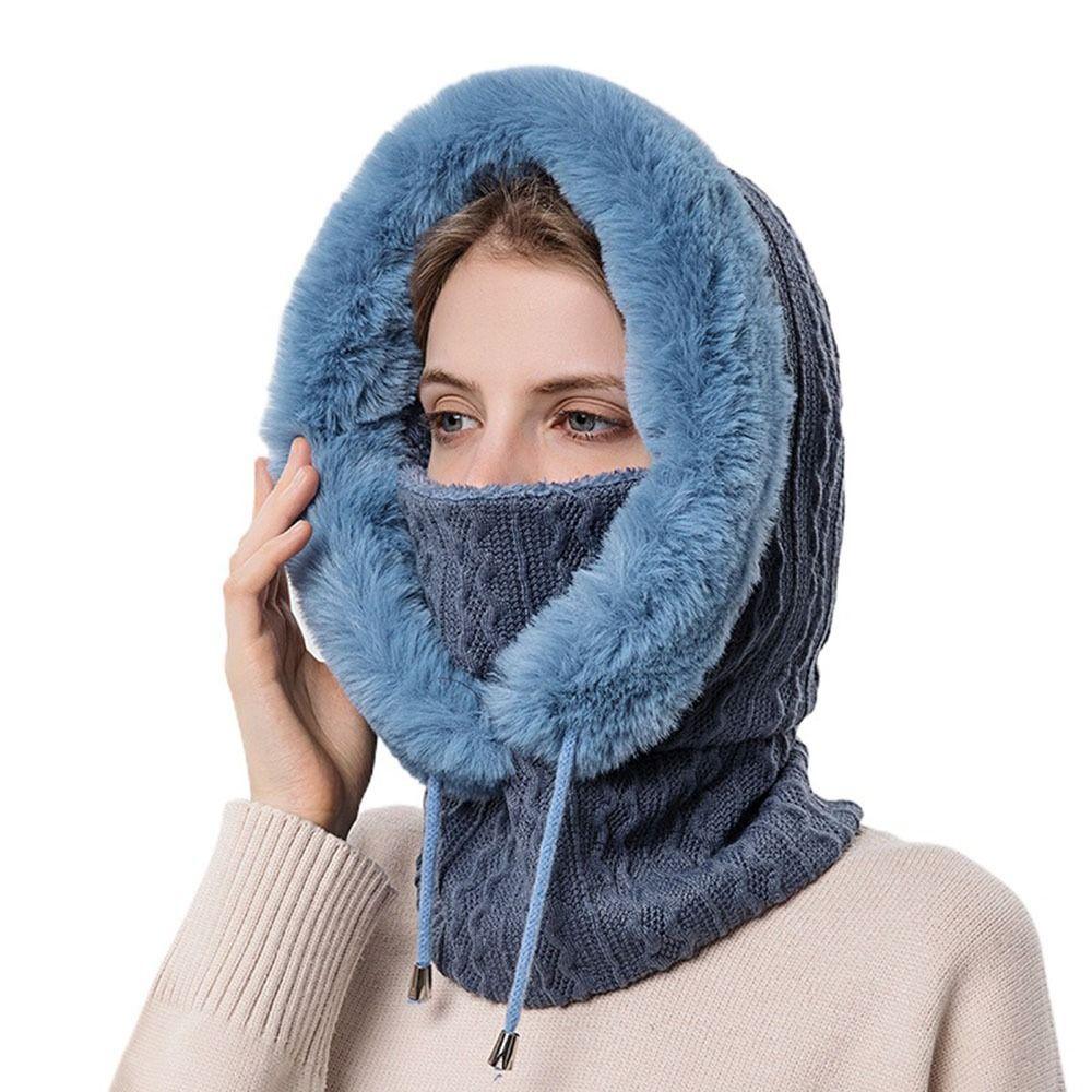Scarf Neck Warmer Plush Bib Hat Collar Ear Protection Hat Plush Hat Bib Hat Beanie Hat  Hat