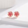 Korean and Japanese Version of Fashion Cherry Blossom Stud Earrings Women's Rotatable Epoxy Cold Wind Earrings Jewelry